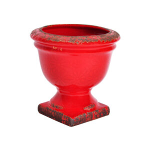 Florero Jarrón Copa Roja Escarlata