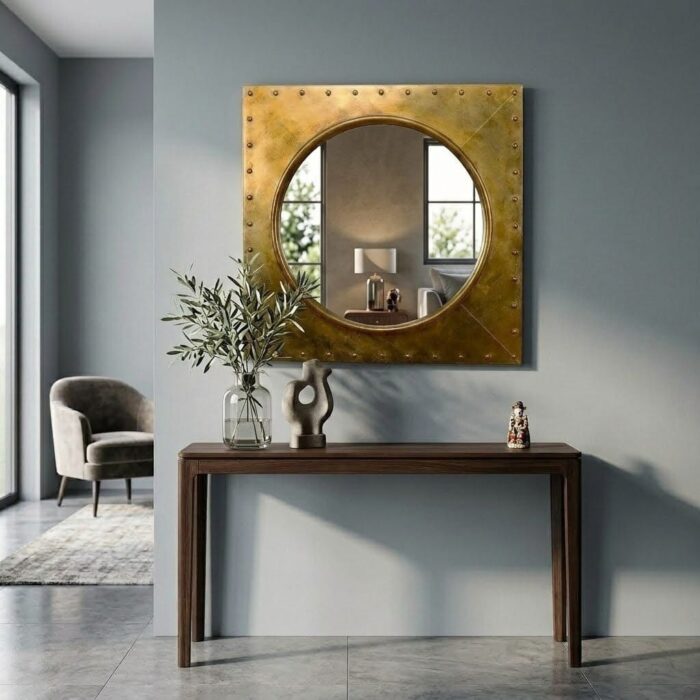 Espejo de Pared Órbita Dorado